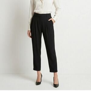 A.L.C. Black Pleated Trouser Pants ankle crop size 10 34waist